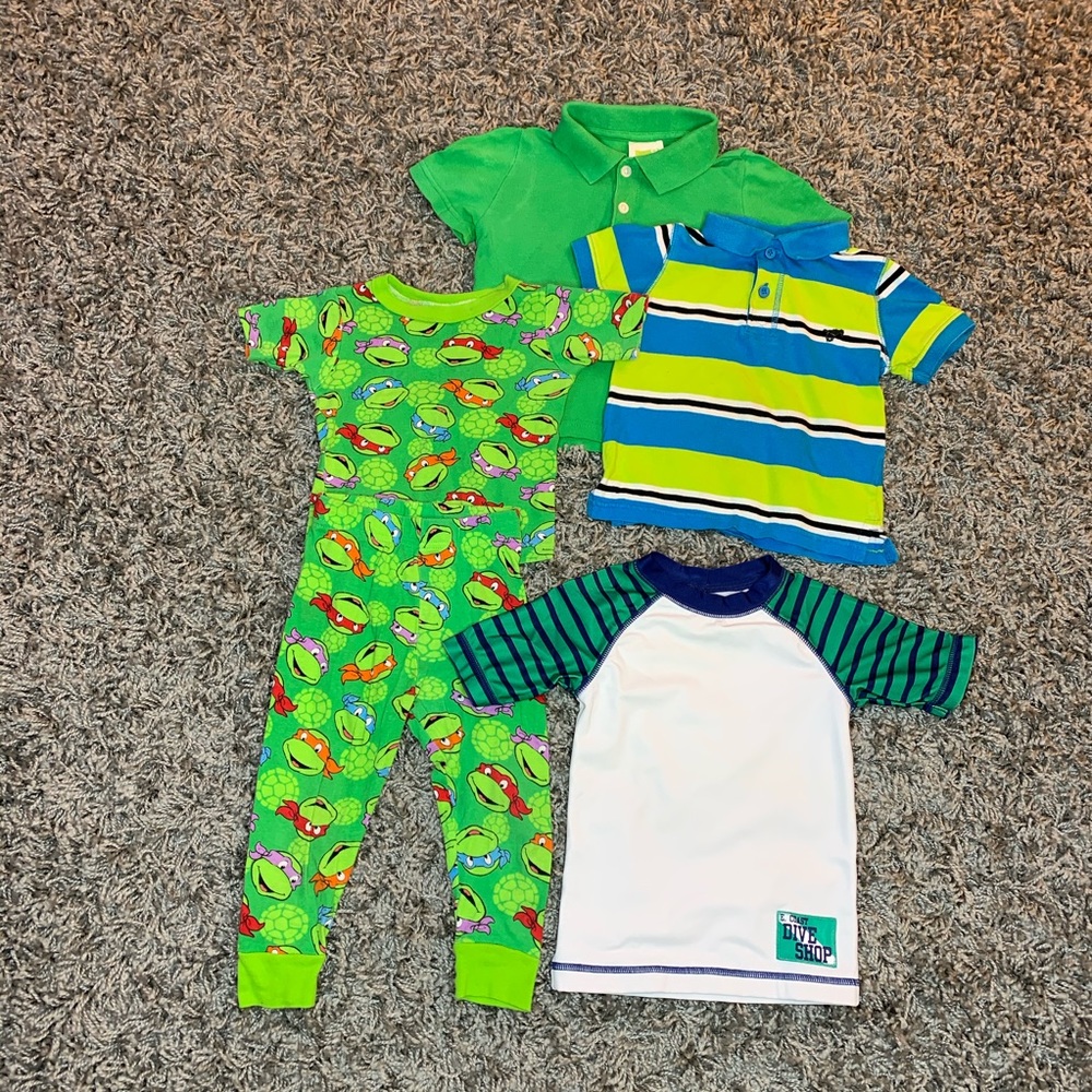 Boy green set pj size 12m 2T 3T saint Patrick # 10